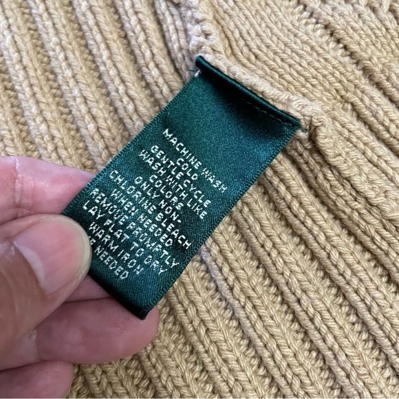 Lauren Ralph Lauren Cable Knit Sweater Vest Sleeveless Tan Women's Sz L  B9 - Picture 7 of 11